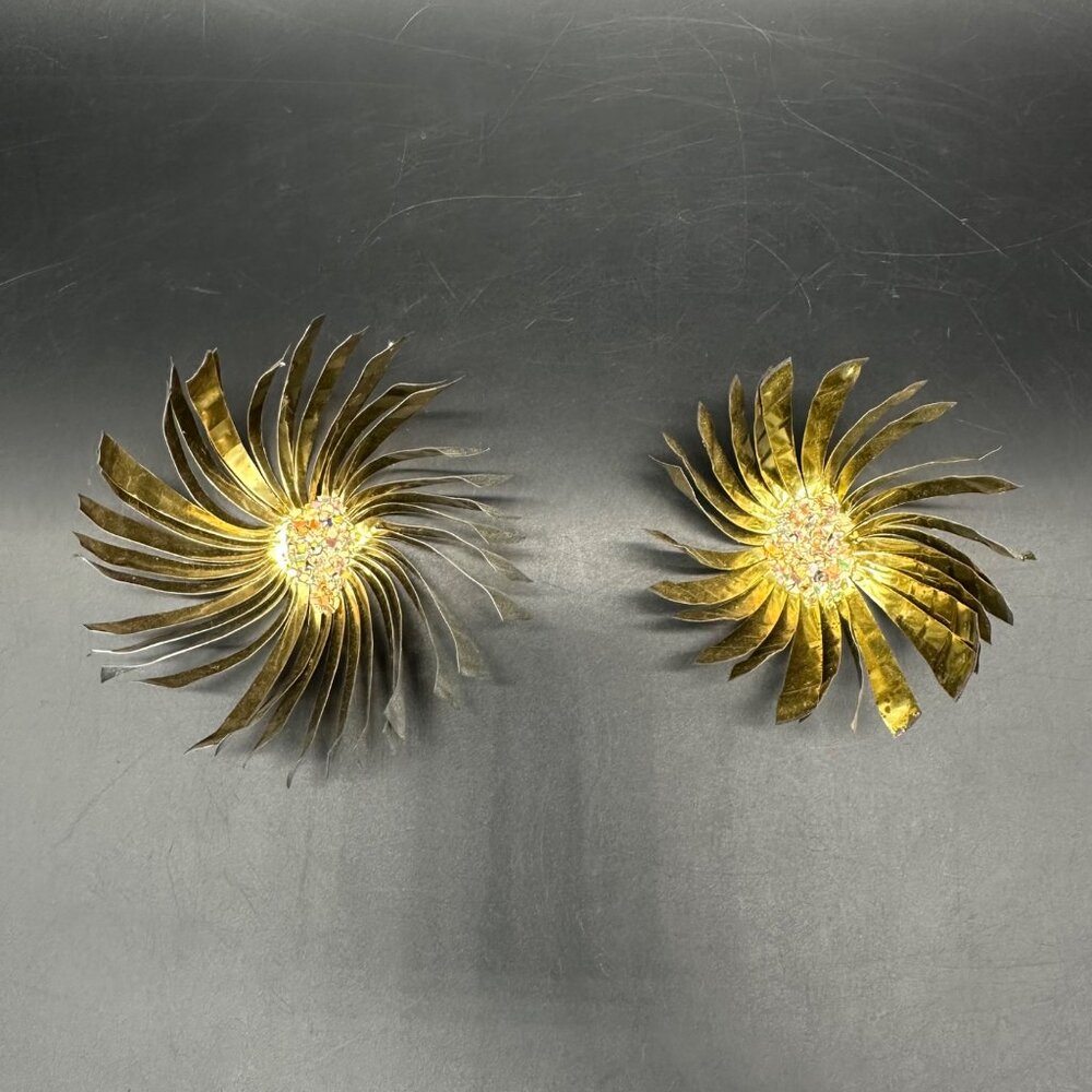 Vintage Christmas Ornaments Mid Century Atomic Starburst Handmade Aluminum - Picture 2 of 11